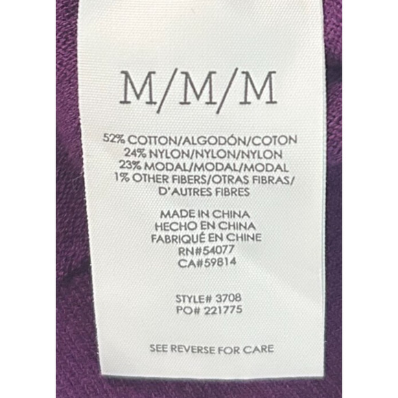Cabi Peek Pullover Sweater Womens Medium Purple Flutter Split Sleeve Modal Blend - Picture 9 of 11